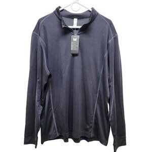 Mens Size XL Black Long-Sleeve Quarter-Zip Performance Shirt  UPF 50+ Quick Dry